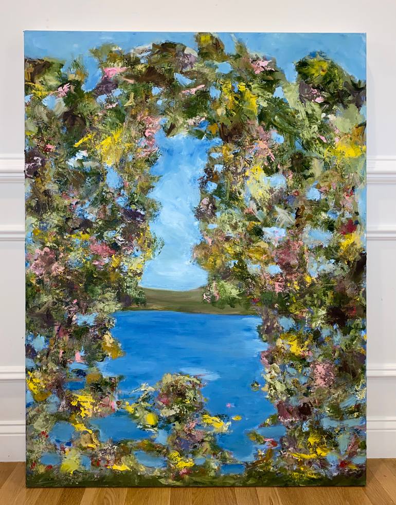 Original Abstract Expressionism Landscape Painting by Norkys Tavarez