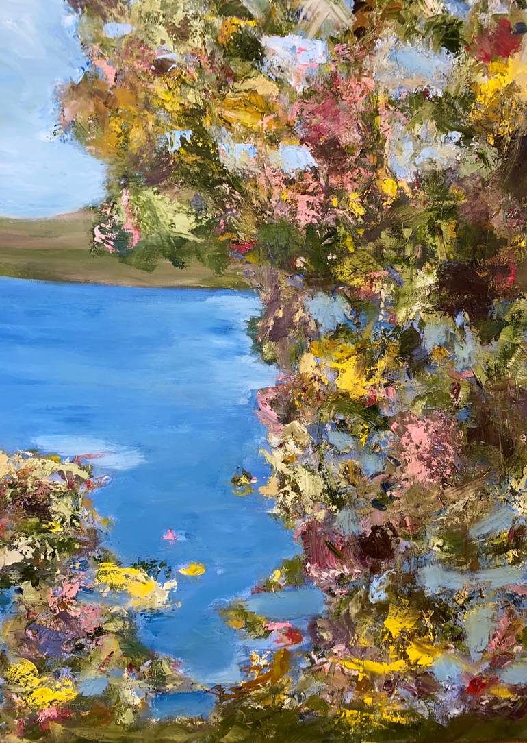 Original Abstract Expressionism Landscape Painting by Norkys Tavarez