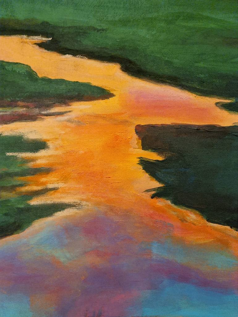 Original Abstract Expressionism Abstract Painting by Liliana Georgeta Barna