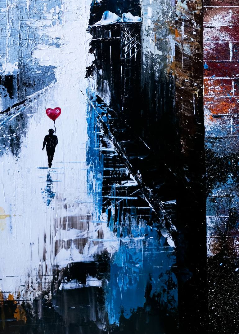 Original Abstract Expressionism Love Painting by Joker Abdul