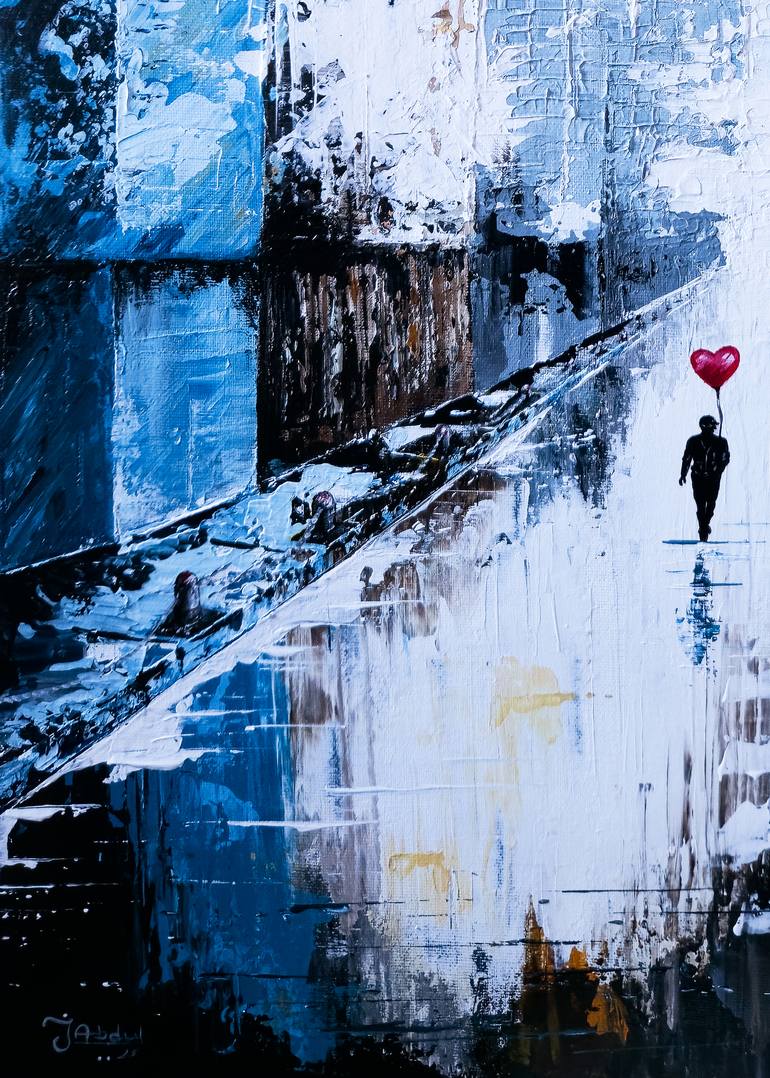 Original Abstract Expressionism Love Painting by Joker Abdul