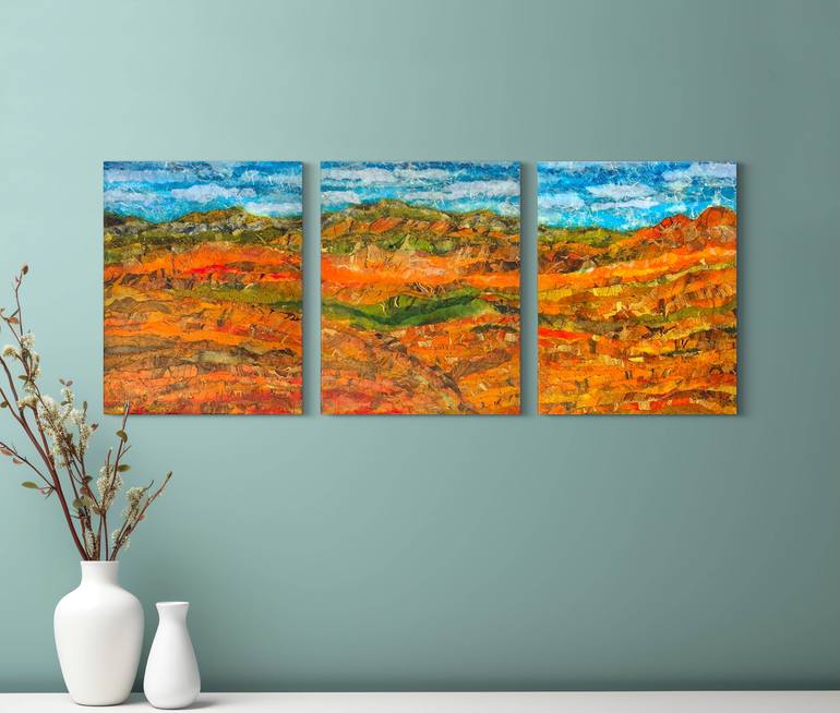 Original Abstract Landscape Collage by Dave Popino