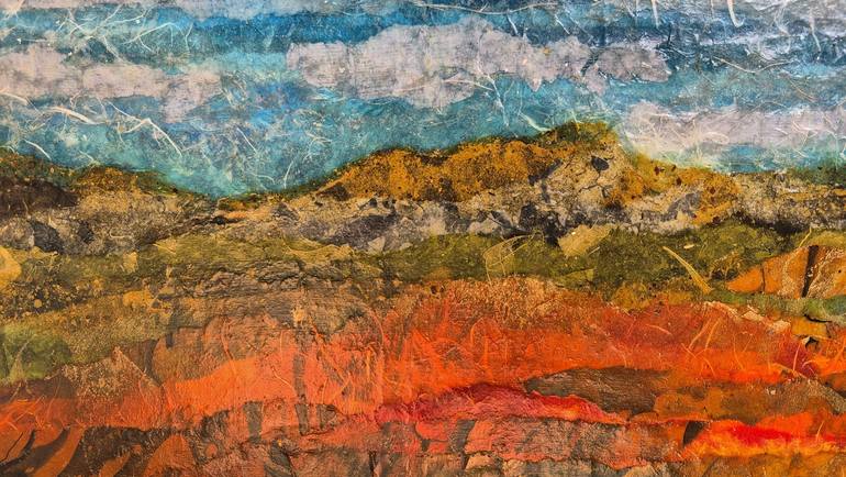 Original Abstract Landscape Collage by Dave Popino