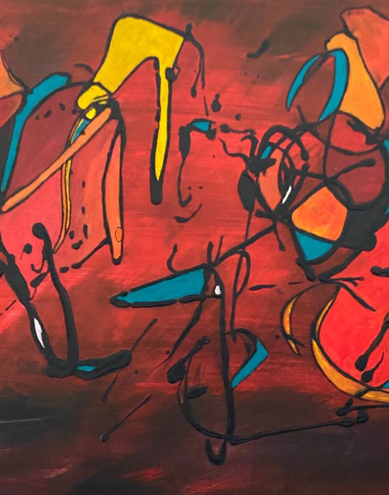 Original Abstract Expressionism Abstract Mixed Media by Angela Caballero-Fields