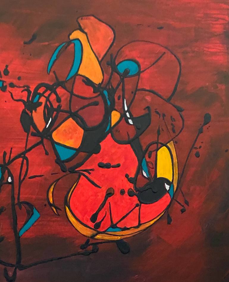 Original Abstract Expressionism Abstract Mixed Media by Angela Caballero-Fields