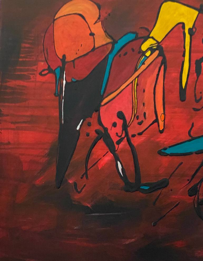 Original Abstract Expressionism Abstract Mixed Media by Angela Caballero-Fields