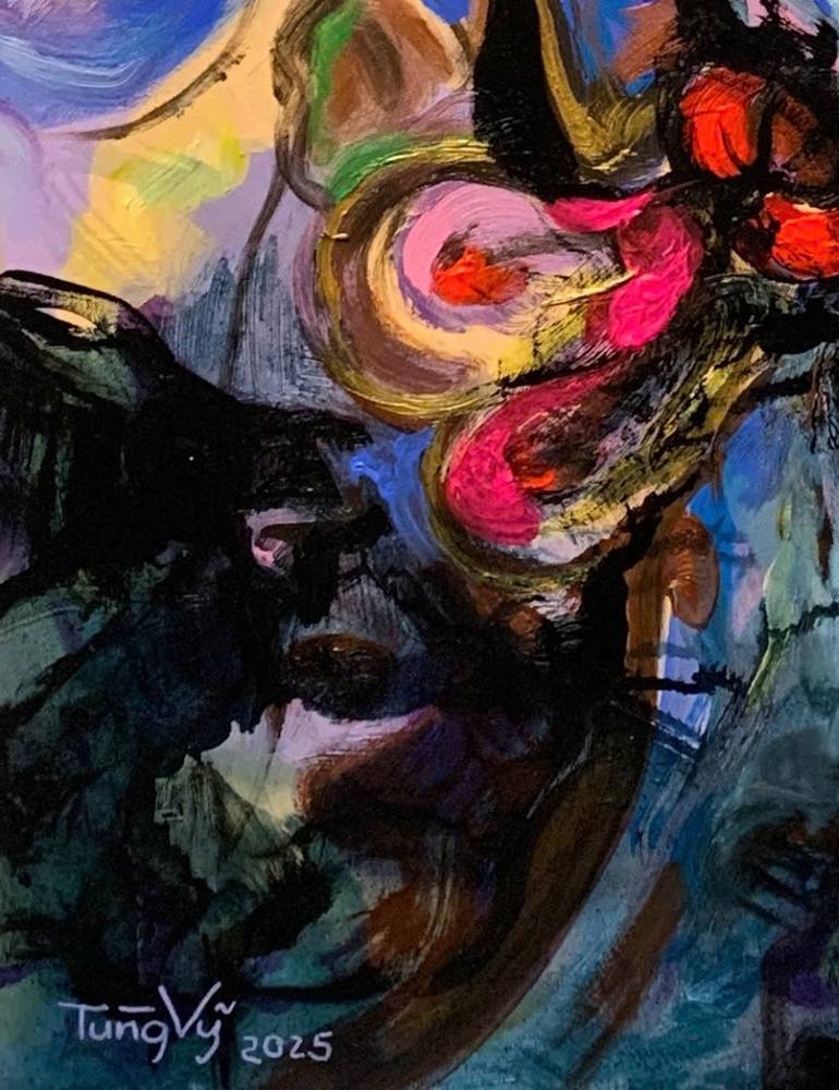 Original Abstract Expressionism Abstract Painting by Tung Vy