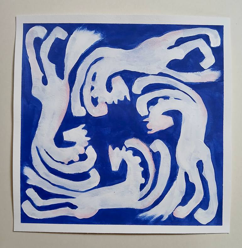 Original Abstract Animal Painting by Vilma Coster
