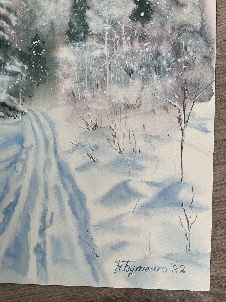 Original Illustration Landscape Painting by Natalia Butenko