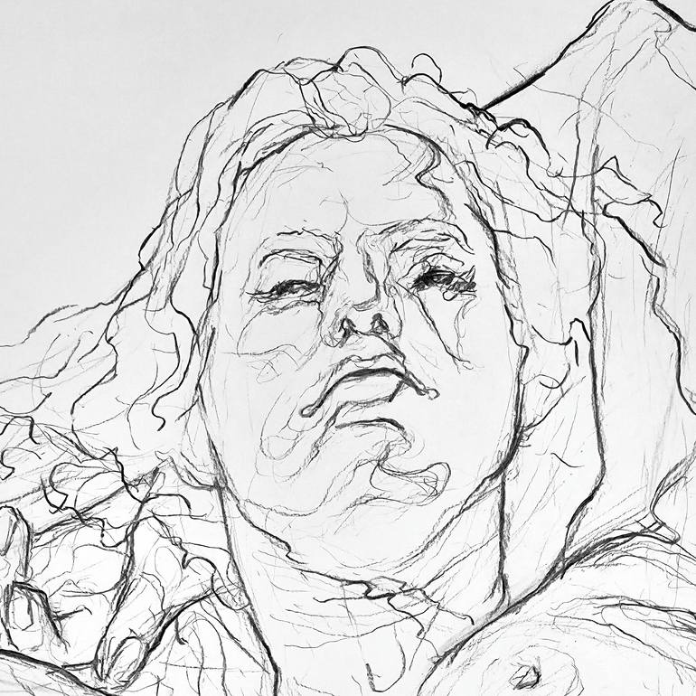Original Black & White Nude Drawing by Mateusz Malachowski