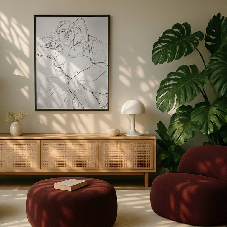 Original Black & White Nude Drawing by Mateusz Malachowski