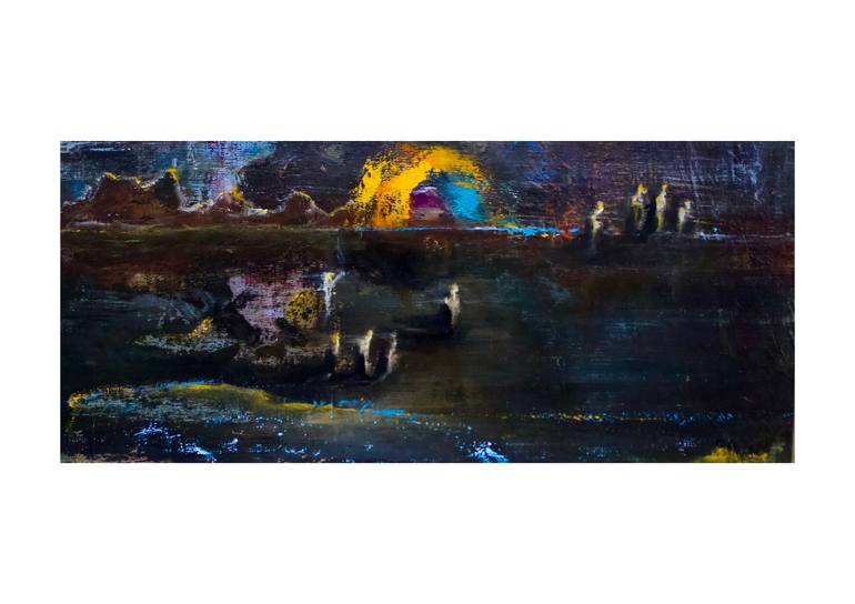 Original Abstract Expressionism Abstract Painting by Fathi Aref