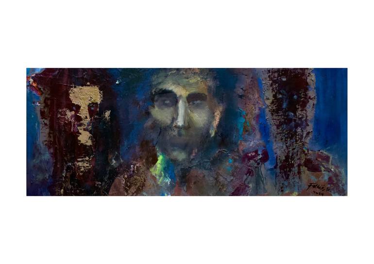 Original Abstract Expressionism Abstract Painting by Fathi Aref