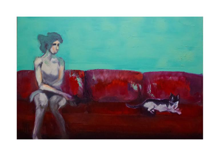 Original Abstract Expressionism Abstract Painting by Fathi Aref