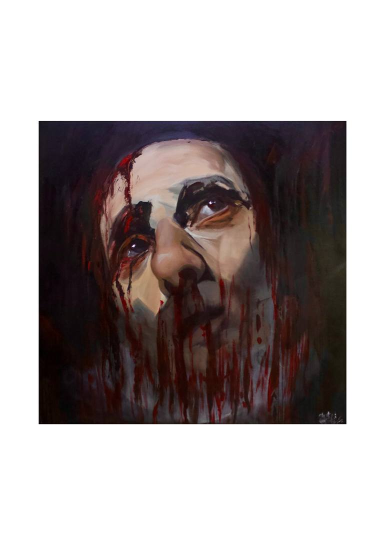 Original Abstract Expressionism Abstract Painting by Fathi Aref