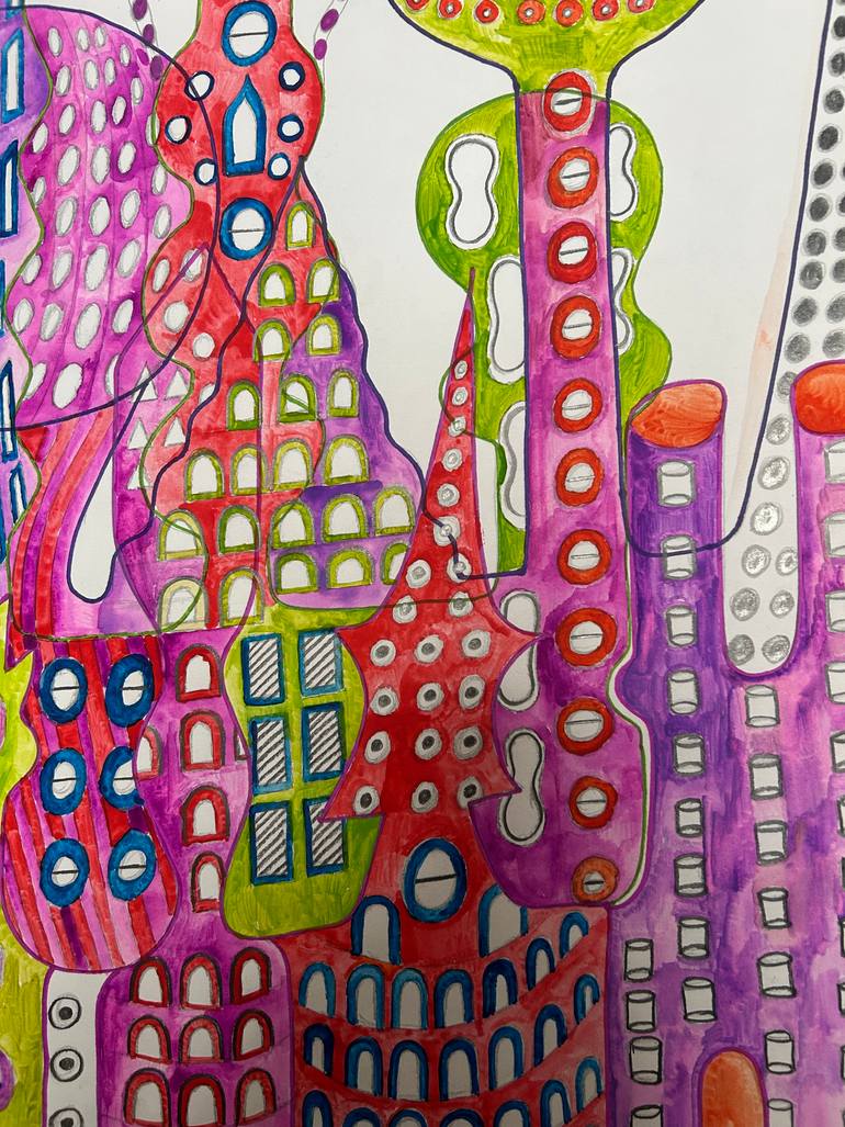Original Surrealism Architecture Painting by Michelle Aldridge
