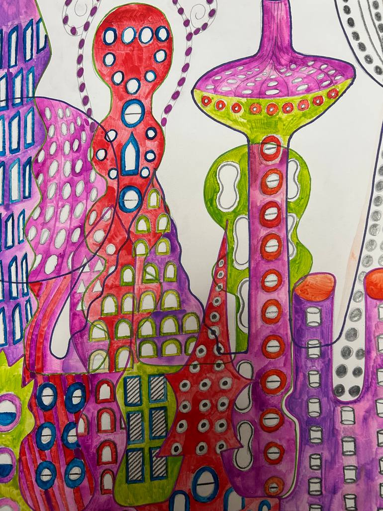 Original Surrealism Architecture Painting by Michelle Aldridge