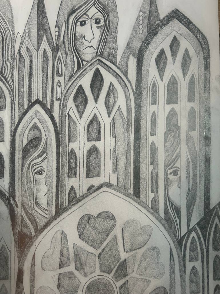 Original Art Nouveau Architecture Drawing by Michelle Aldridge