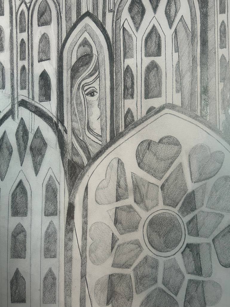 Original Art Nouveau Architecture Drawing by Michelle Aldridge