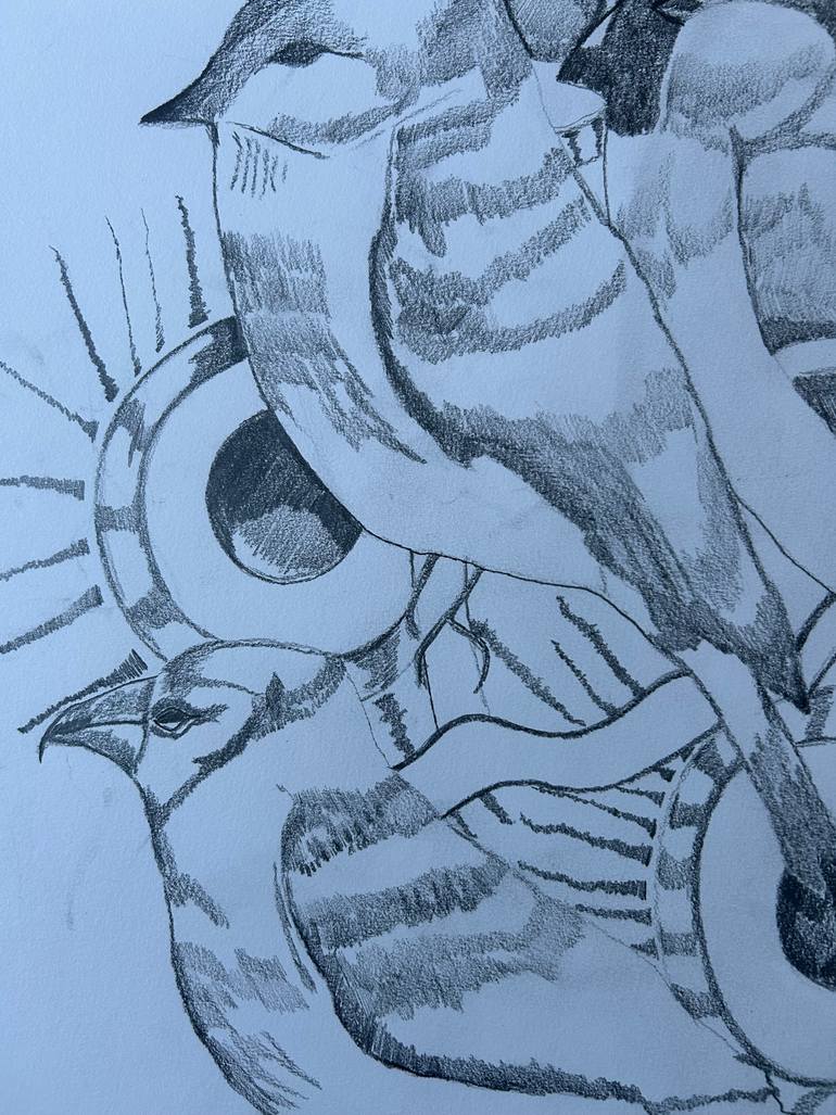 Original Art Nouveau Animal Drawing by Michelle Aldridge