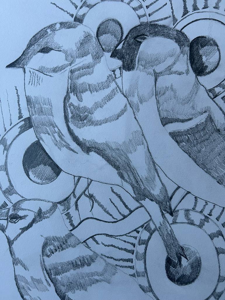 Original Art Nouveau Animal Drawing by Michelle Aldridge