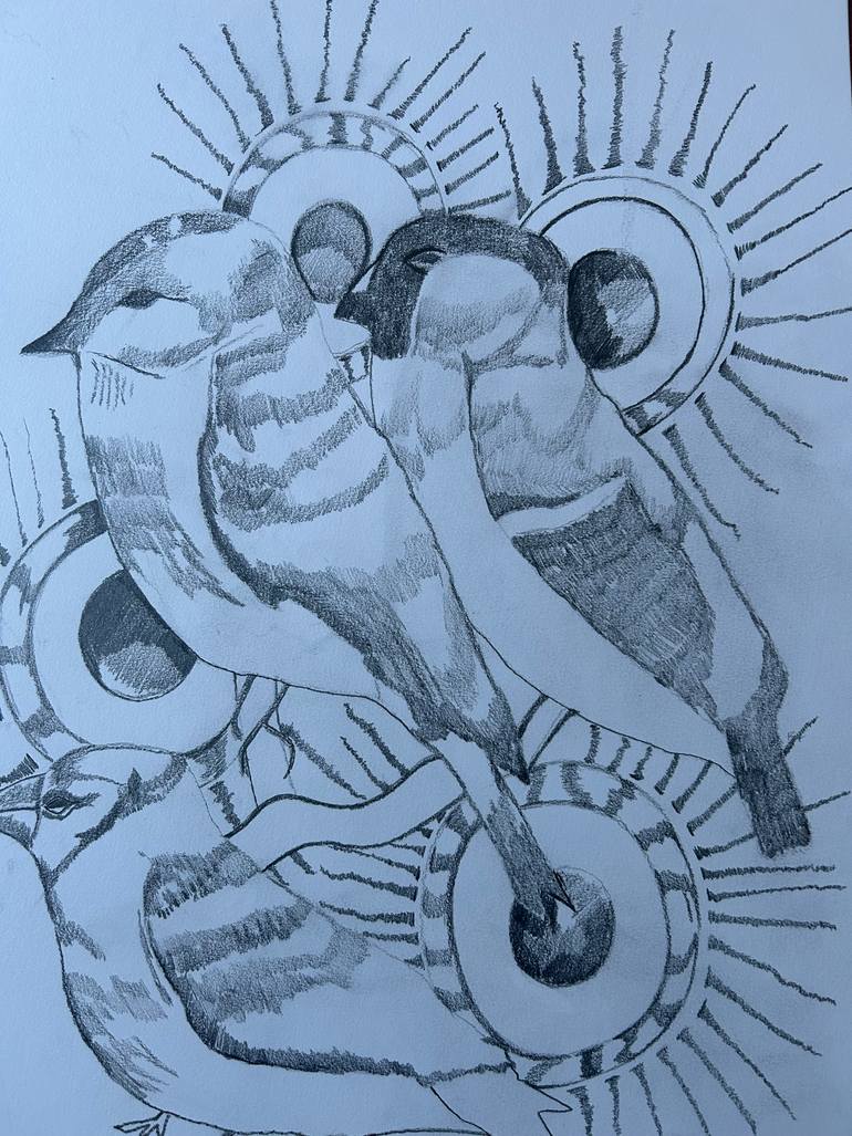Original Art Nouveau Animal Drawing by Michelle Aldridge