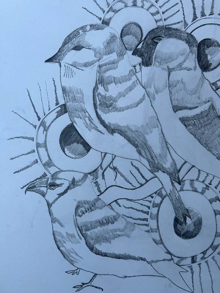 Original Art Nouveau Animal Drawing by Michelle Aldridge