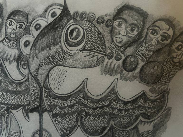 Original Surrealism Religion Drawing by Michelle Aldridge
