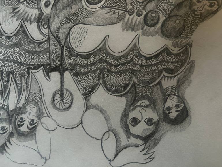Original Surrealism Religion Drawing by Michelle Aldridge