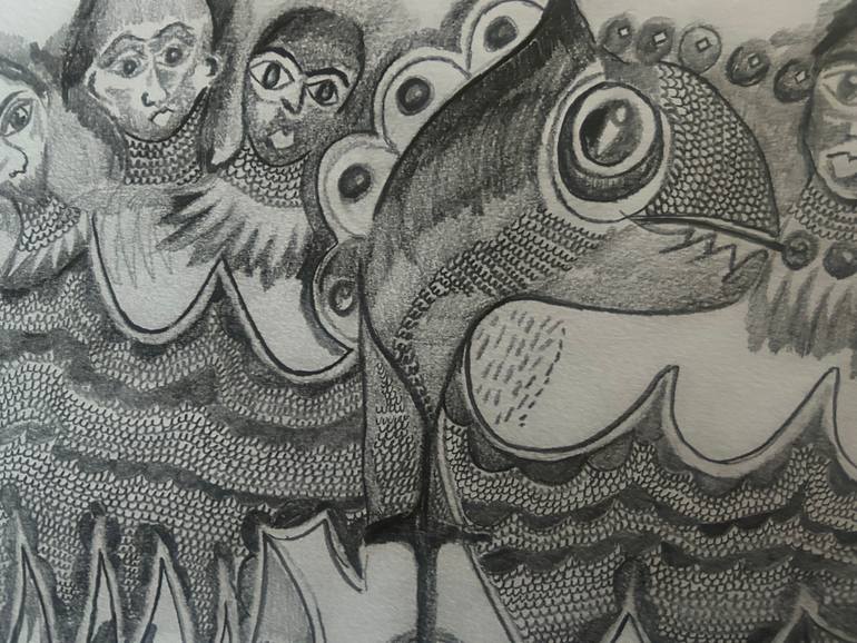 Original Surrealism Religion Drawing by Michelle Aldridge