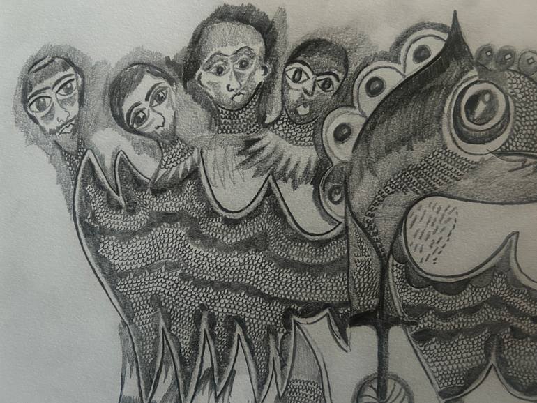 Original Surrealism Religion Drawing by Michelle Aldridge