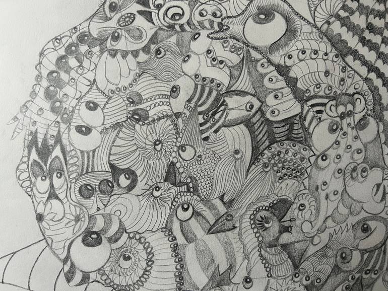 Original Surrealism Religion Drawing by Michelle Aldridge