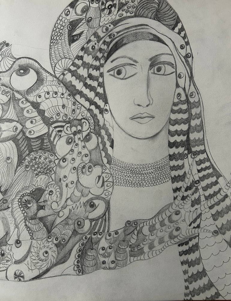 Original Surrealism Religion Drawing by Michelle Aldridge