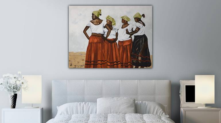 Original Impressionism People Painting by Xandre Folscher