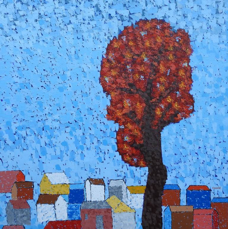 Village Under the Tree Painting by Deepali S | Saatchi Art
