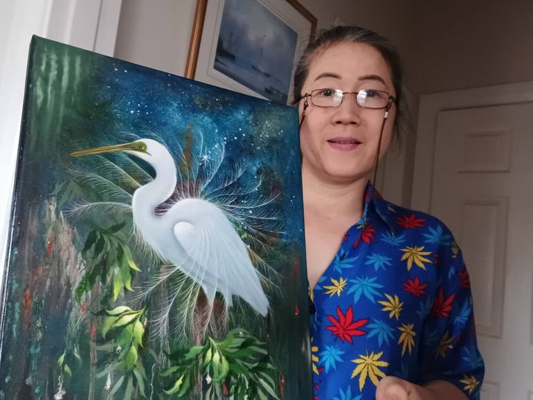Original Abstract Expressionism Animal Painting by Jihea Kim