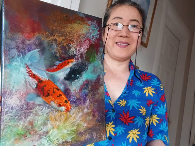 Original Abstract Expressionism Animal Painting by Jihea Kim