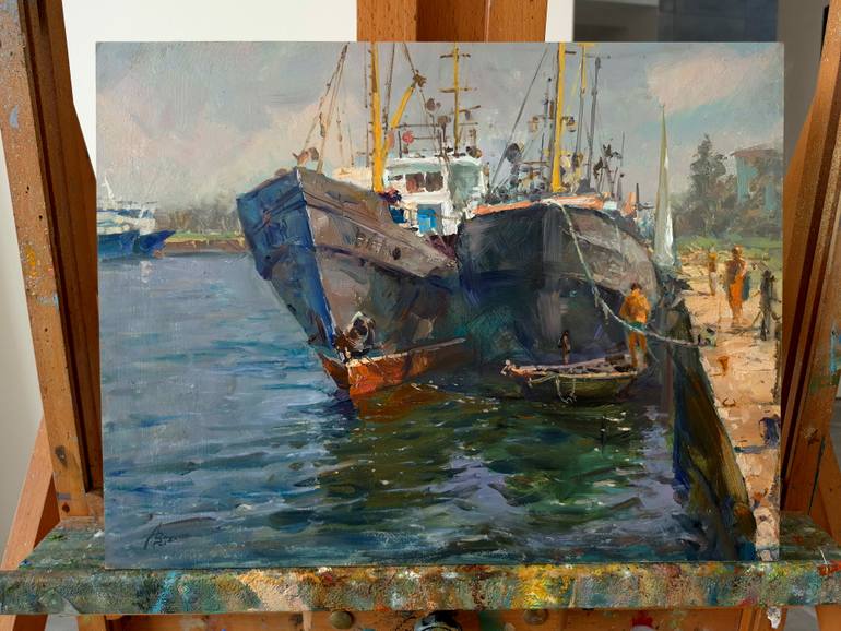 Original Impressionism Seascape Painting by Artem Bilobrovskyi