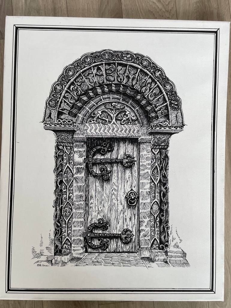 Original Black & White Architecture Drawing by Kashaf Mazhar