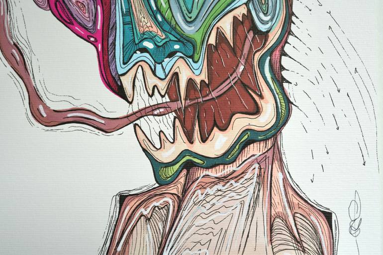 Original Surrealism Fantasy Drawing by Elisa Hoven