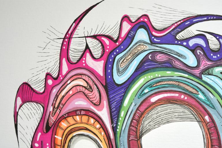 Original Surrealism Fantasy Drawing by Elisa Hoven