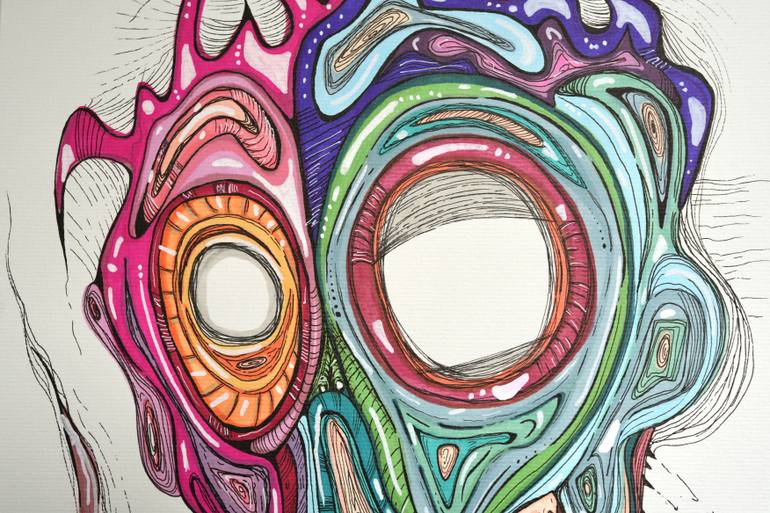 Original Surrealism Fantasy Drawing by Elisa Hoven