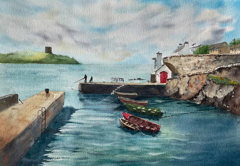 Original Impressionism Boat Painting by Natalya Gulina