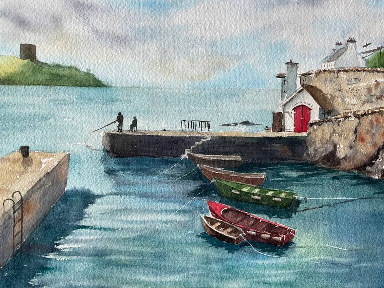 Original Impressionism Boat Painting by Natalya Gulina