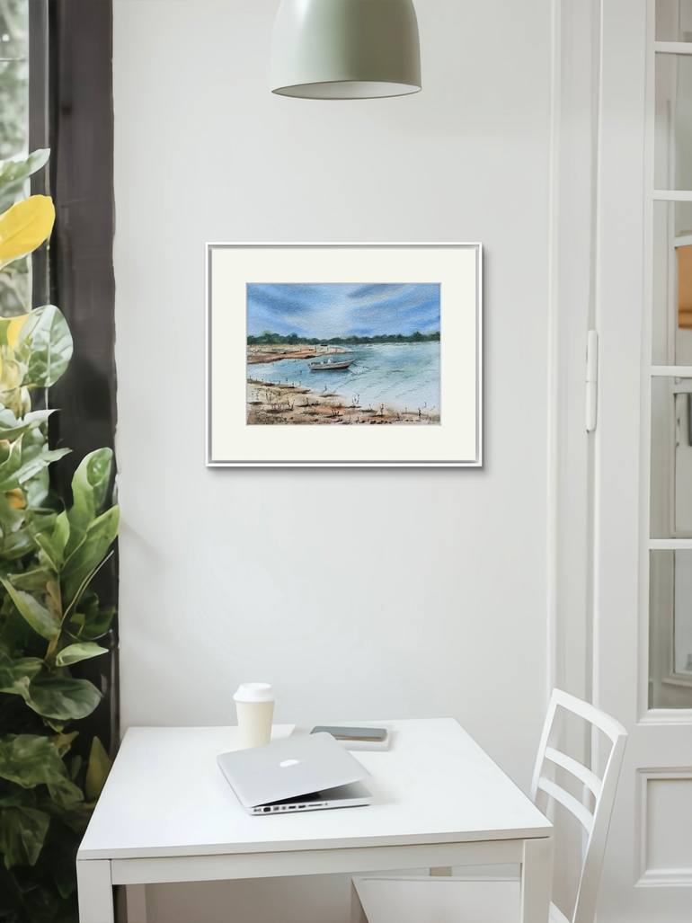 Original Impressionism Boat Painting by Natalya Gulina
