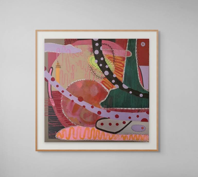 Original Geometric Abstract Painting by Julia Poplawska
