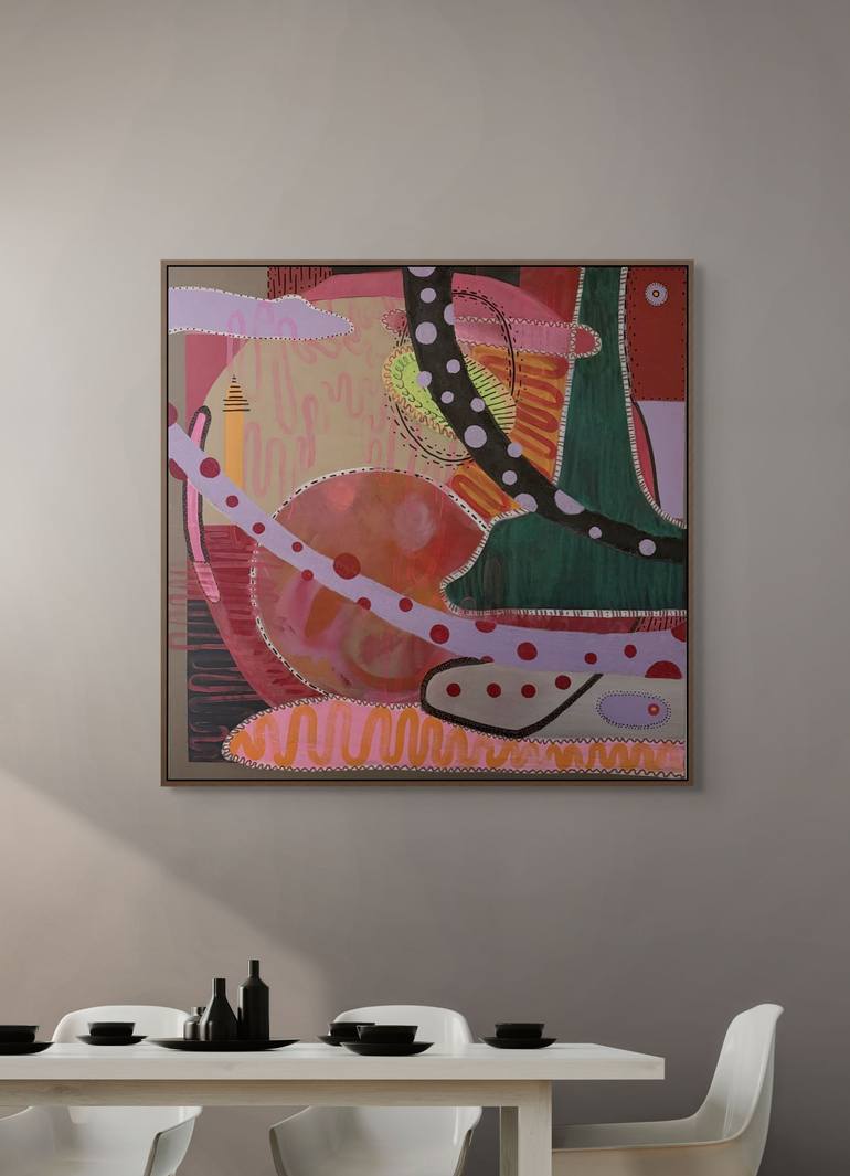 Original Geometric Abstract Painting by Julia Poplawska