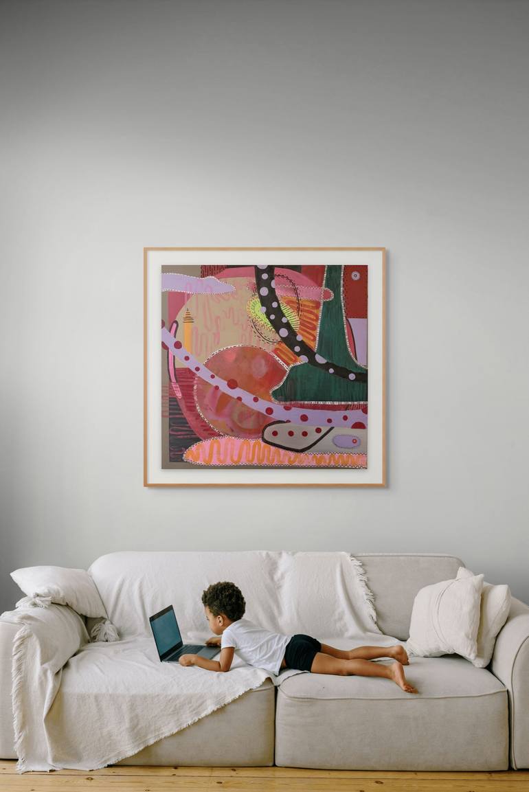 Original Geometric Abstract Painting by Julia Poplawska