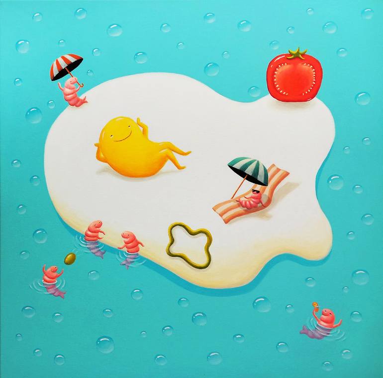Print of Color Field Painting Food & Drink Paintings by Katia Vigovskaya