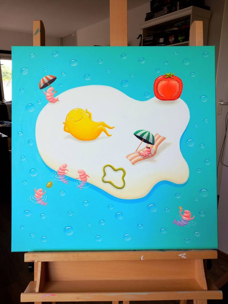 Original Color Field Painting Food & Drink Painting by Katia Vigovskaya